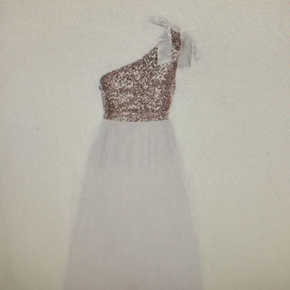 Poppies and Roses Girl One Shoulder Sequin Bodice Gown